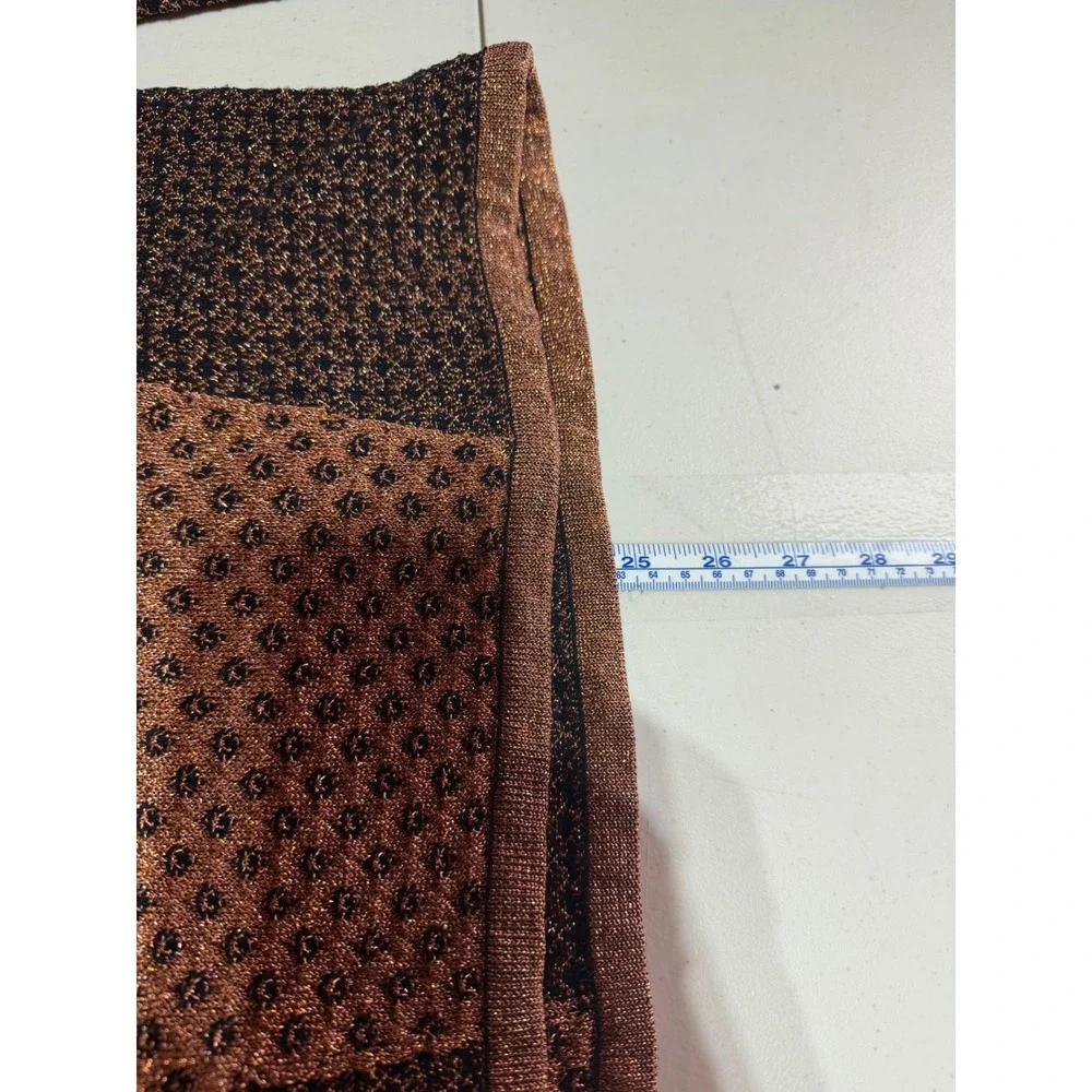 Rag & Bone Amanda Sweater‎ Womens Large Copper Metallic Knit Geometric Designer